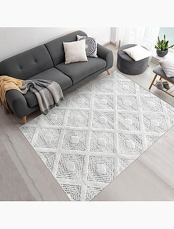 Tapis salon et chambre tissé motif scandinave PISTIOUM