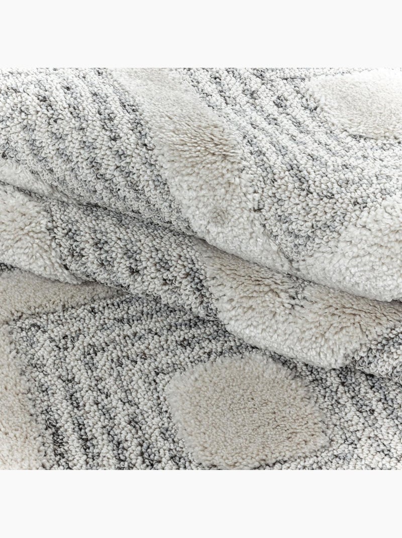 Tapis salon et chambre tissé motif scandinave PISTIOUM Gris - Kiabi