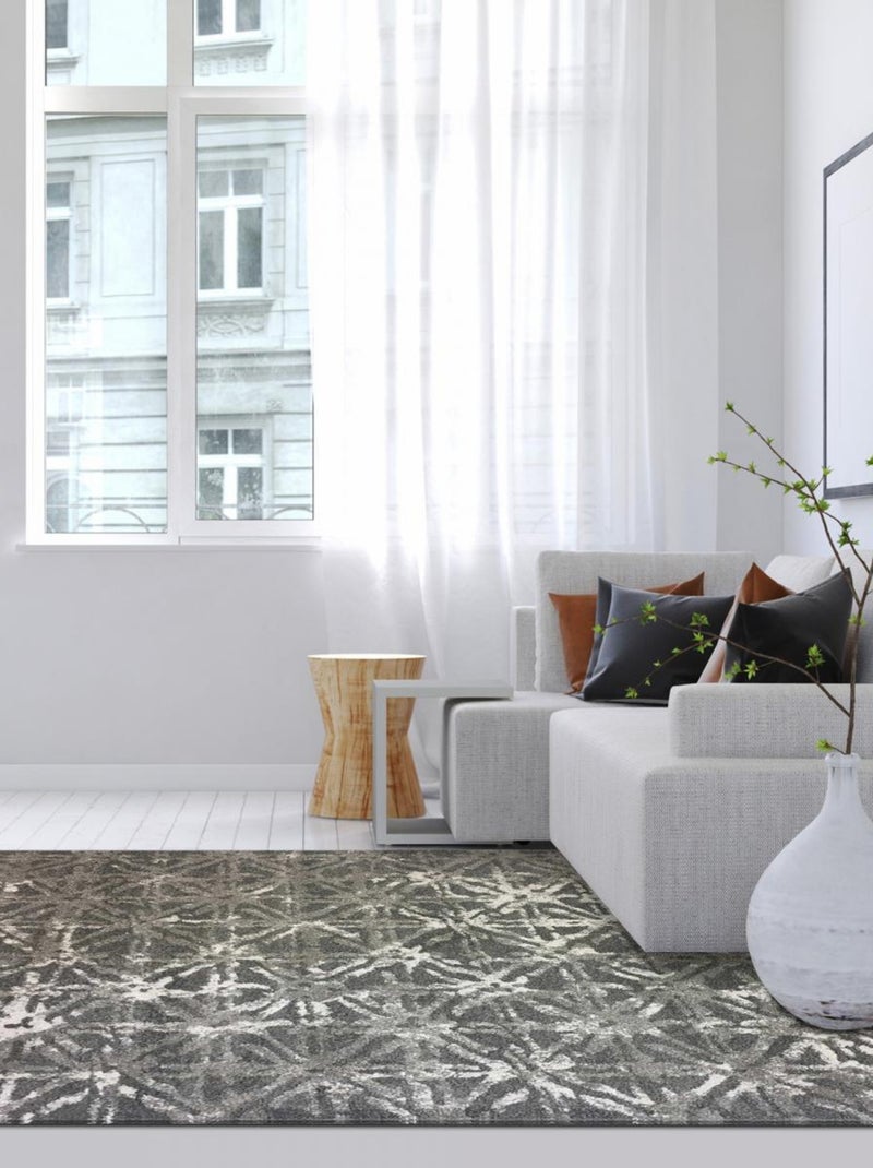 Tapis salon et chambre tissé motif scandinave VINTAVE Gris - Kiabi
