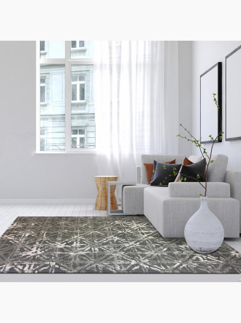 Tapis salon et chambre tissé motif scandinave VINTAVE Gris - Kiabi