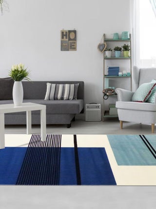 Tapis salon et chambre tissé motif seventies LYN1