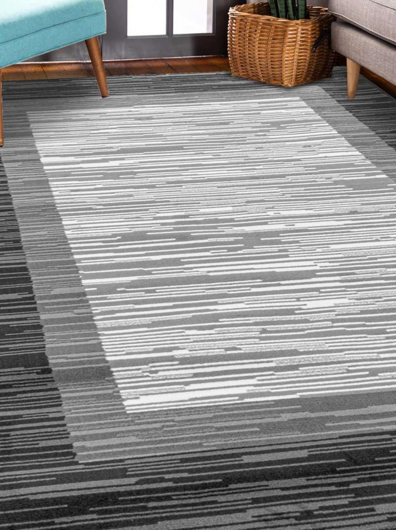 Tapis salon et chambre tissé motif simple BOBOTO Gris - Kiabi