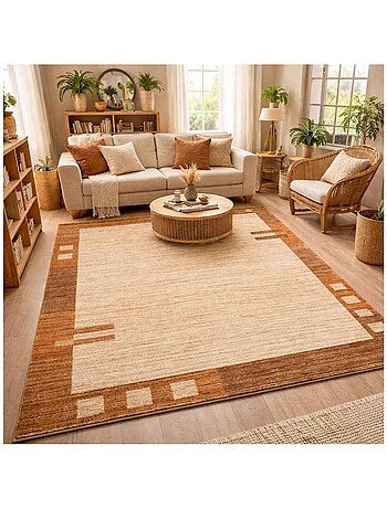 Tapis salon et chambre tissé motif simple CHOBAY 1