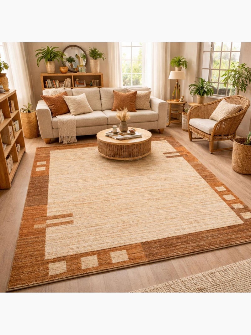 Tapis salon et chambre tissé motif simple CHOBAY 1 Beige - Kiabi