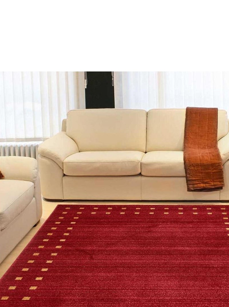 Tapis salon et chambre tissé motif simple CHOBAY 4 Rouge - Kiabi