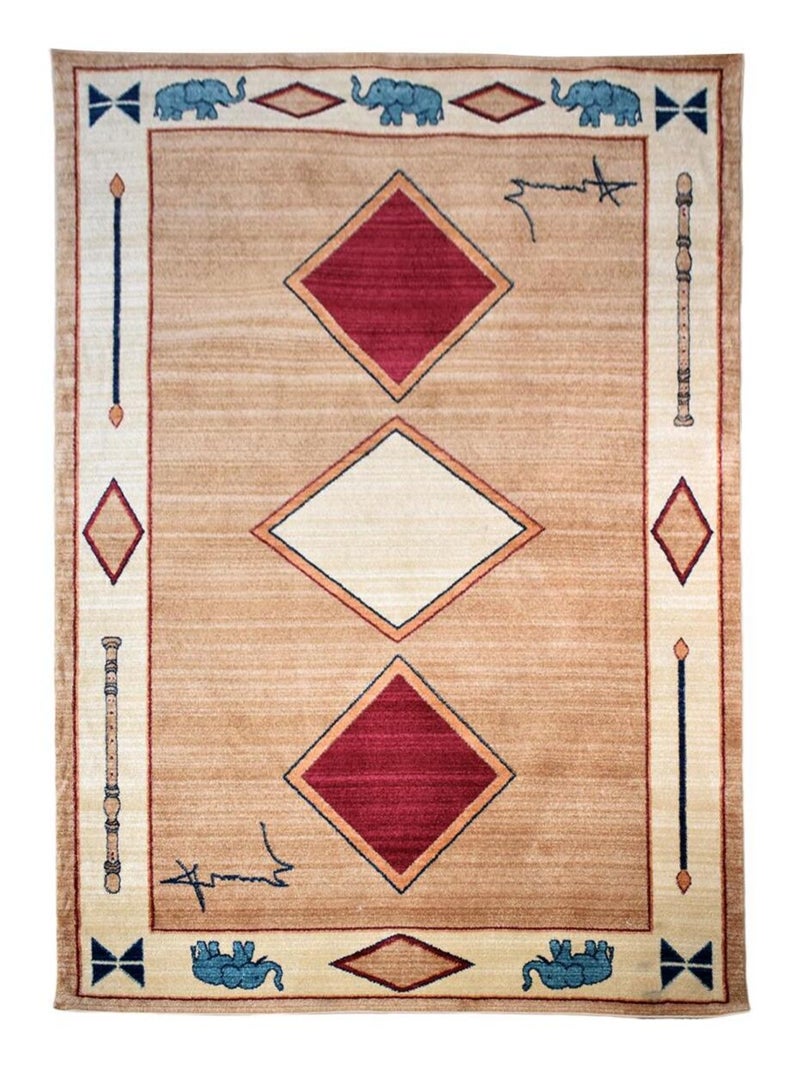 Tapis salon et chambre tissé motif simple CHOBAY 8 Beige - Kiabi