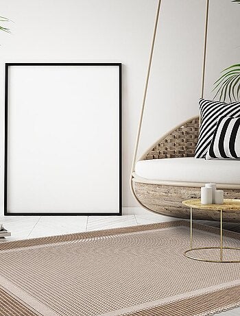 Tapis salon et chambre tissé motif simple GRATI