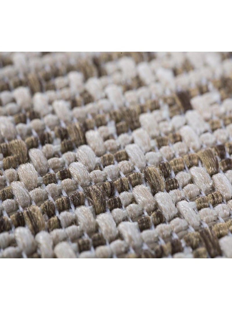 Tapis salon et chambre tissé motif simple GRATI Beige - Kiabi