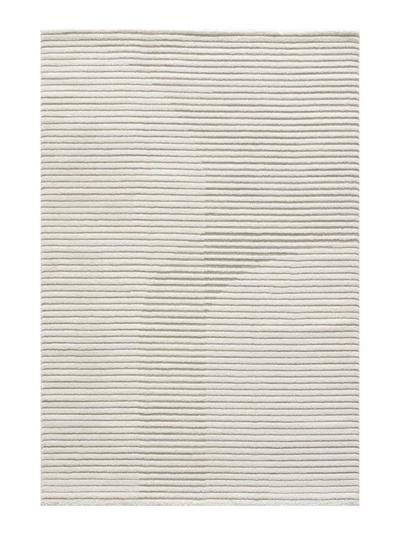 Tapis salon et chambre tissé motif simple LYN9 C Ecru - Kiabi