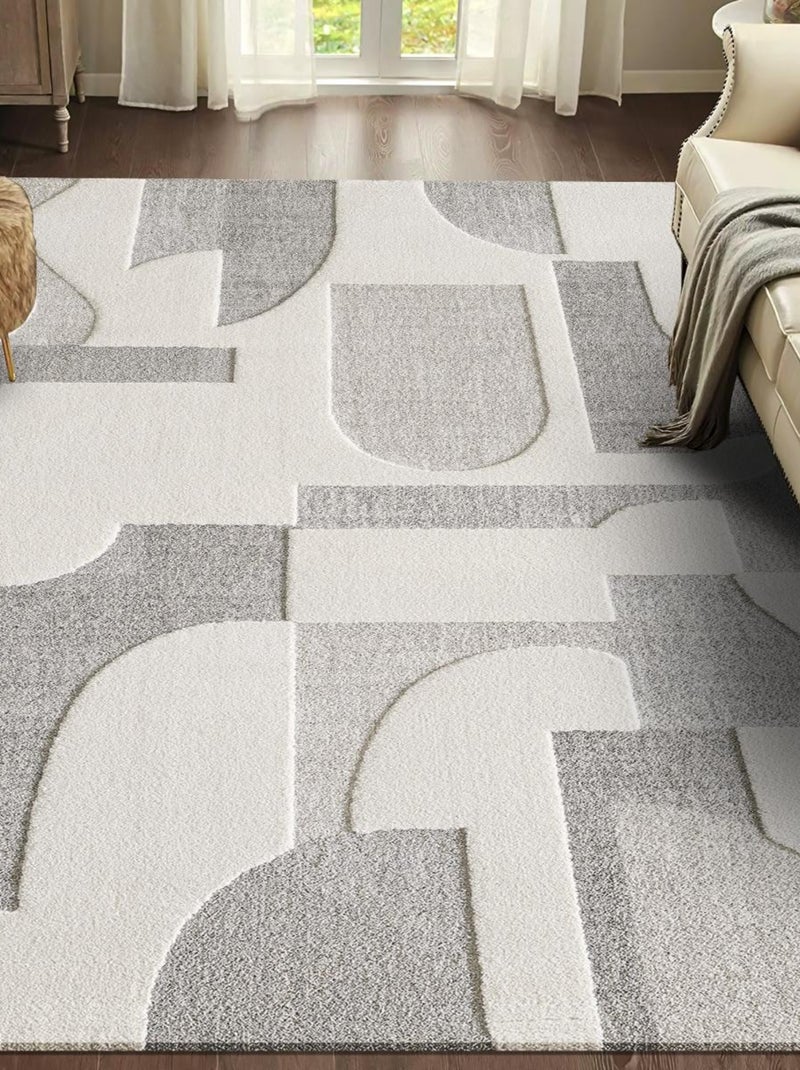 Tapis salon et chambre tissé motif simple LYN9 CERGEO Ecru - Kiabi
