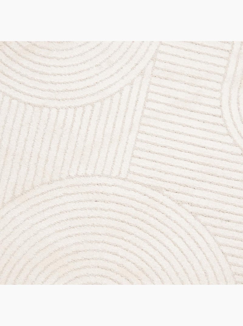 Tapis salon et chambre tissé motif simple LYN9 CERNAN Ecru - Kiabi