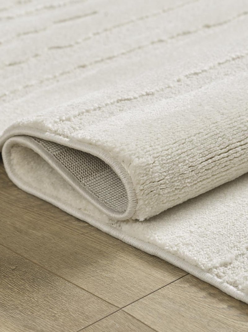 Tapis salon et chambre tissé motif simple LYN9 CERVAG Ecru - Kiabi
