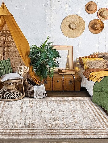 Tapis salon et chambre tissé motif simple PARISA