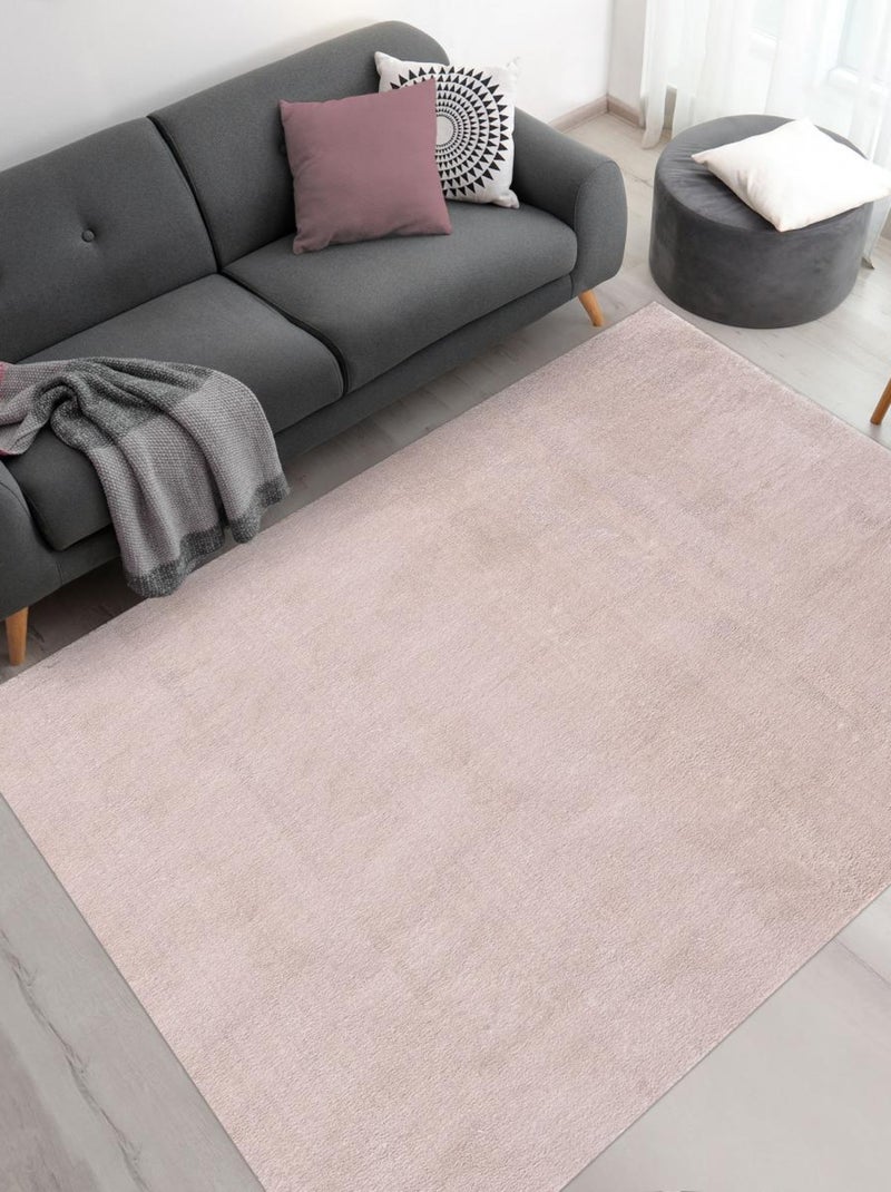 Tapis salon et chambre tissé motif uni ANVIK Beige - Kiabi