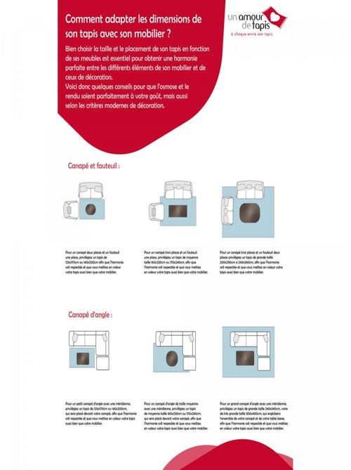 Tapis salon et chambre tissé motif uni EPAISSIA + - Kiabi