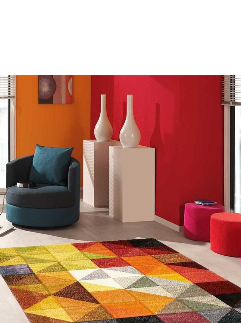 Tapis salon et chambre tissé motif uni LYN8 Multicolore - Kiabi