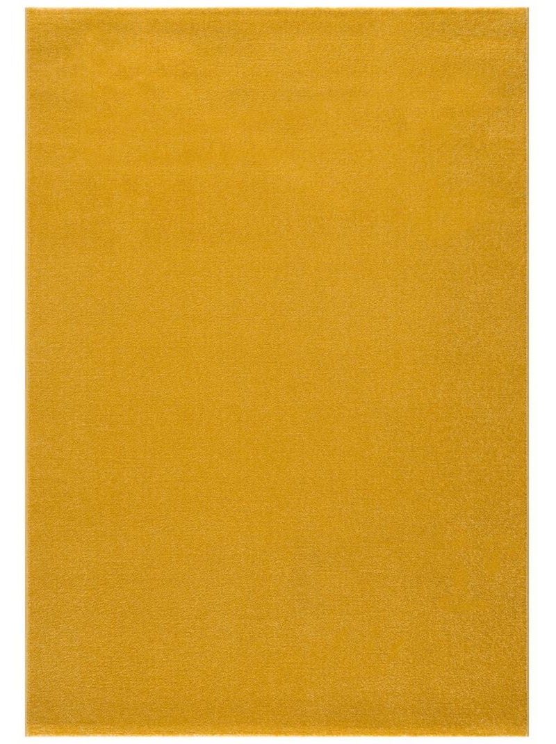 Tapis salon et chambre tissé motif uni NOSSA Jaune - Kiabi