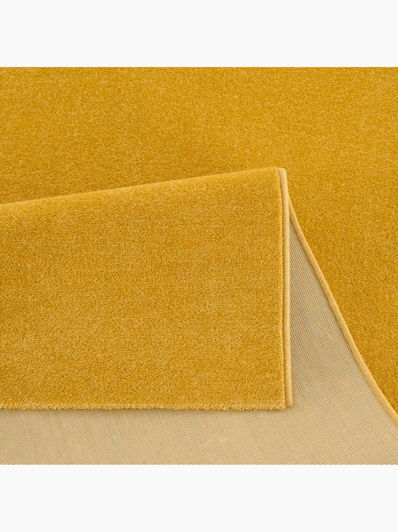 Tapis salon et chambre tissé motif uni NOSSA Jaune - Kiabi