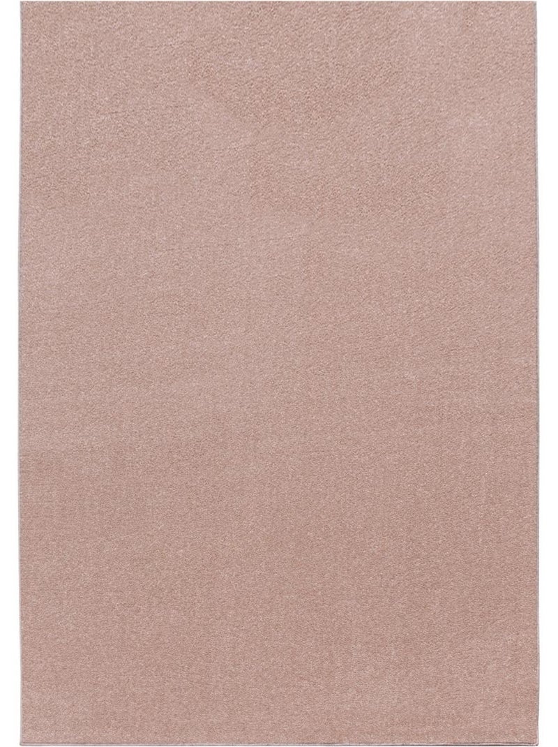 Tapis salon et chambre tissé motif uni SOULA Rose - Kiabi
