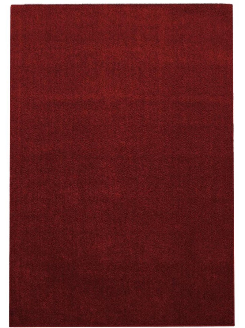 Tapis salon et chambre tissé motif uni SOULA Rouge - Kiabi