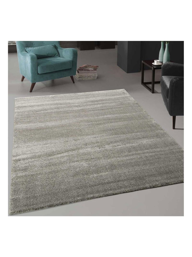 Tapis salon et chambre tissé motif uni TOPALUXE Argent - Kiabi