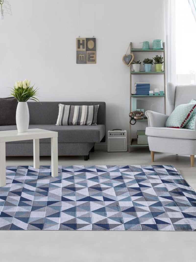 Tapis salon et chambre tissé MYKORIANGLE KJ Bleu - Kiabi