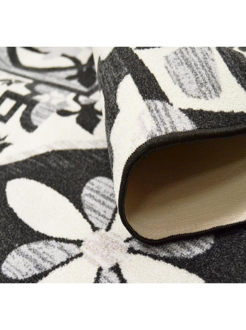 Tapis salon et chambre tissé UTOPIA Noir - Kiabi