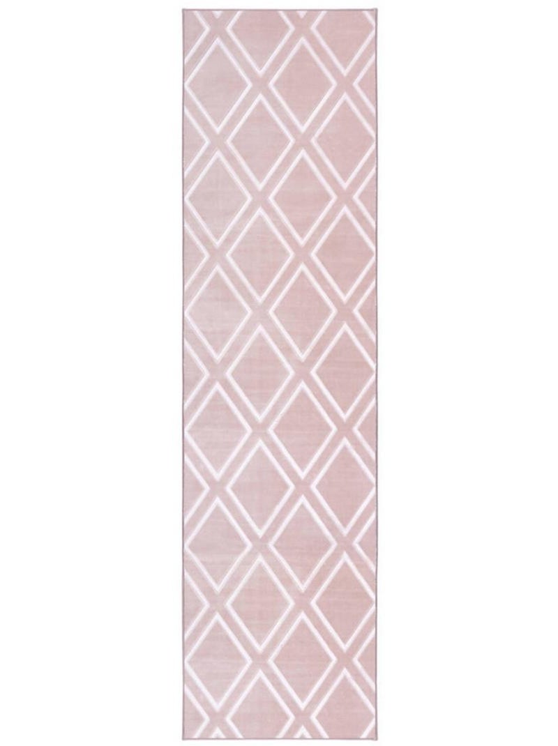 Tapis salon et chambre tufté motif géométrique NOKAL 1 Rose - Kiabi