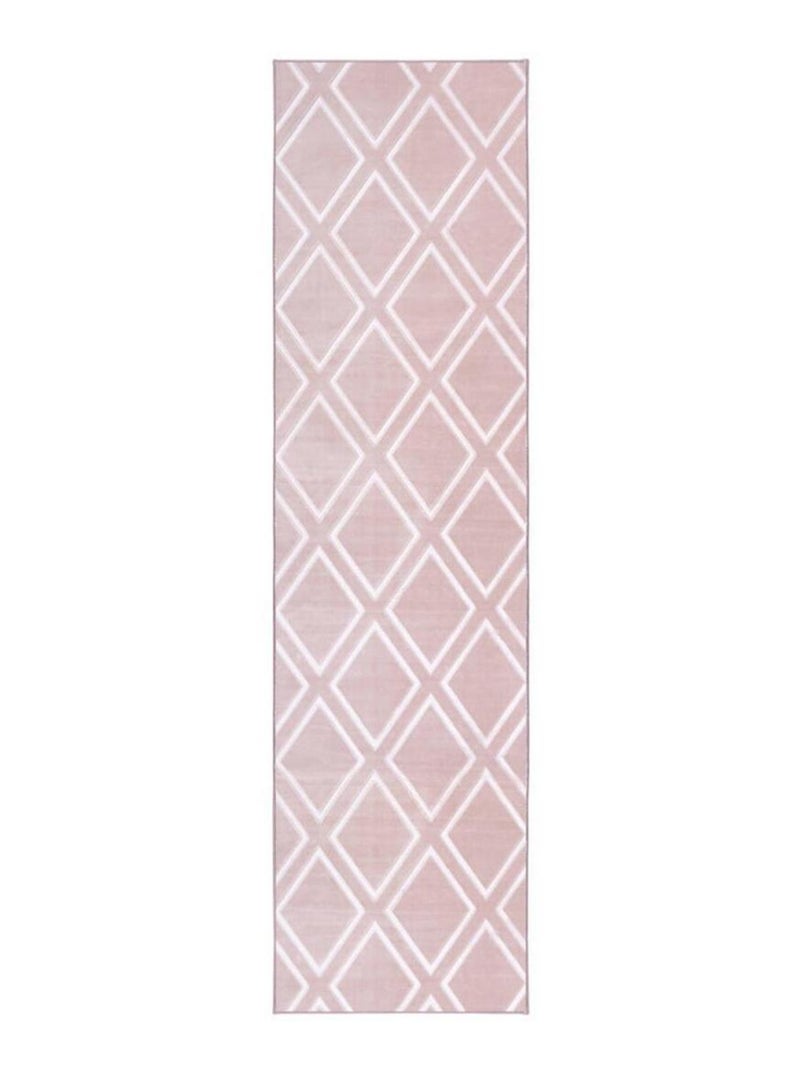 Tapis salon et chambre tufté motif géométrique NOKAL 1 Rose - Kiabi