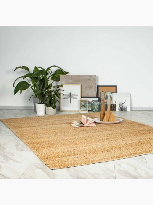 Tapis salon, fait main en jute - Kiabi