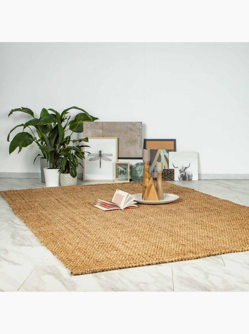 Tapis salon, fait main en jute - Kiabi