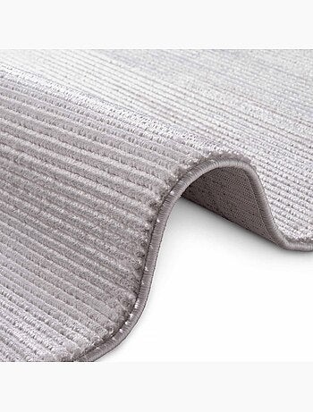 Tapis salon faux uni, poils ras, design épuré, dolomite, confort