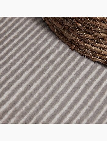 Tapis salon faux uni, poils ras, design épuré, dolomite, confort