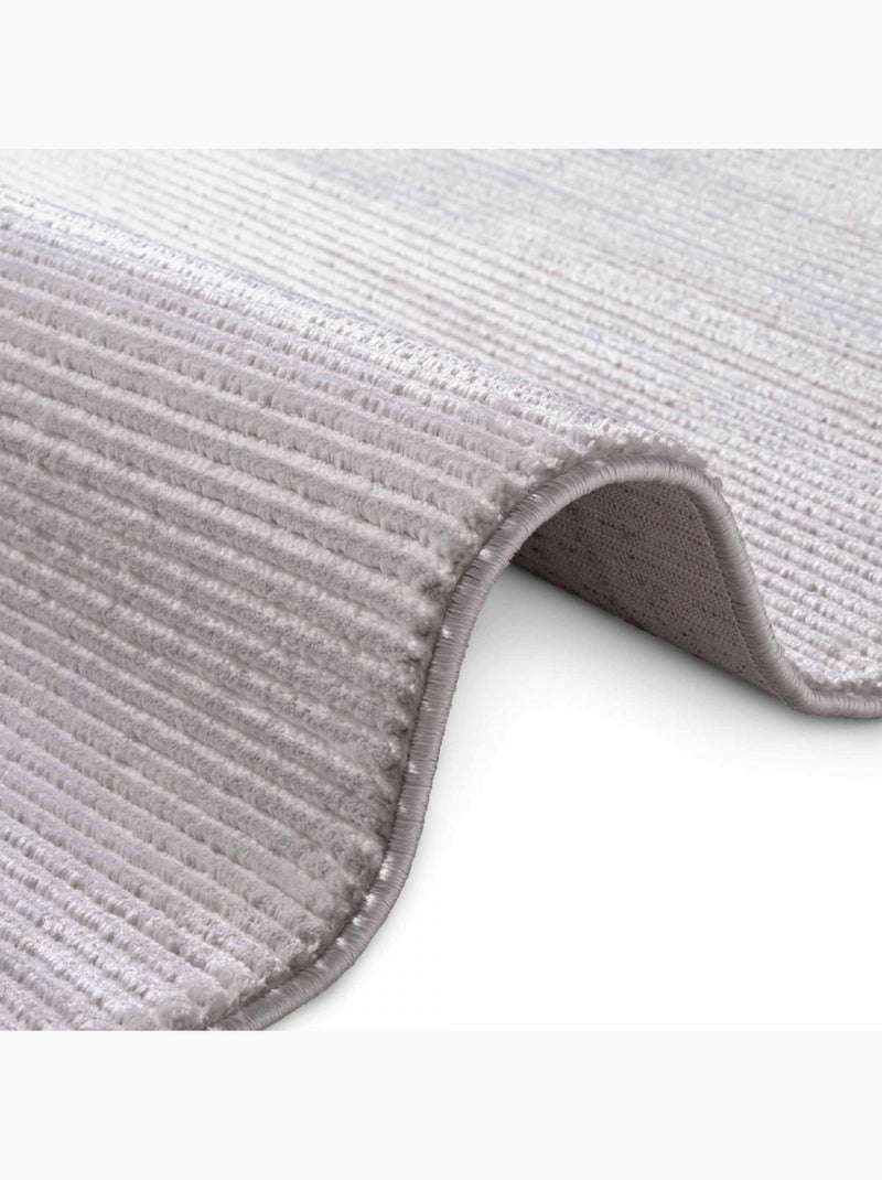 Tapis salon faux uni, poils ras, design épuré, dolomite, confort Gris - Kiabi
