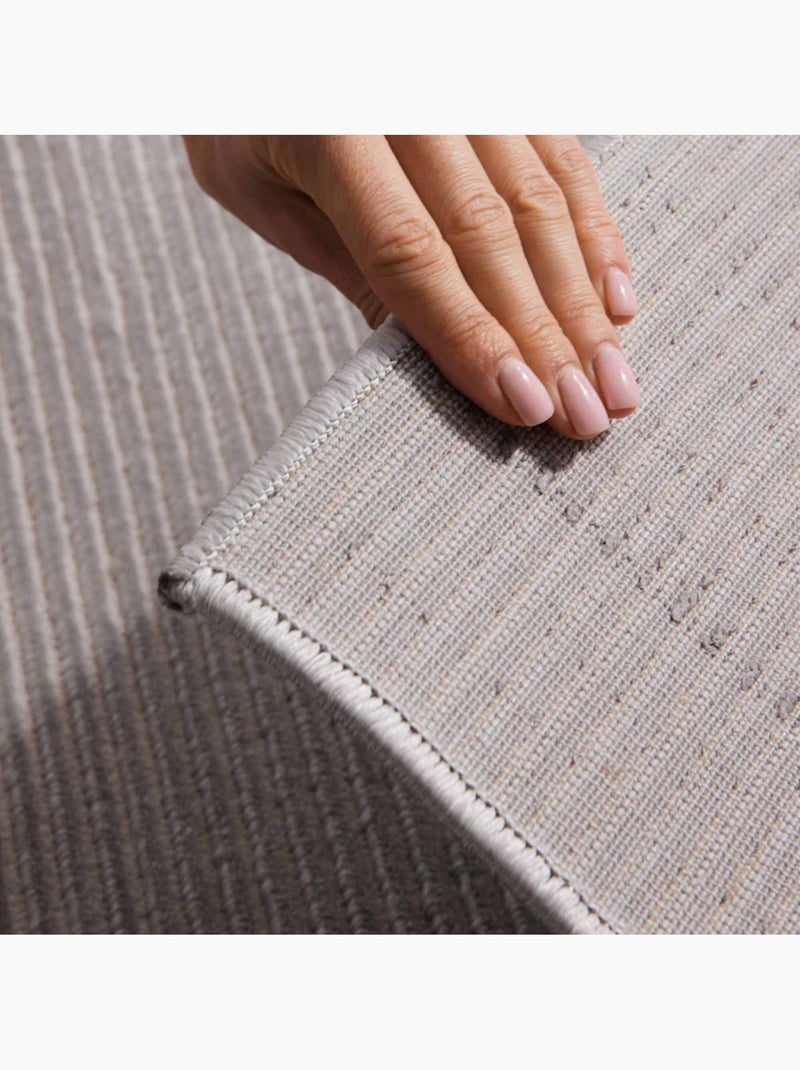Tapis salon faux uni, poils ras, design épuré, dolomite, confort Gris - Kiabi