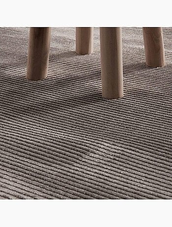 Tapis salon faux uni, poils ras, design épuré, dolomite, confort