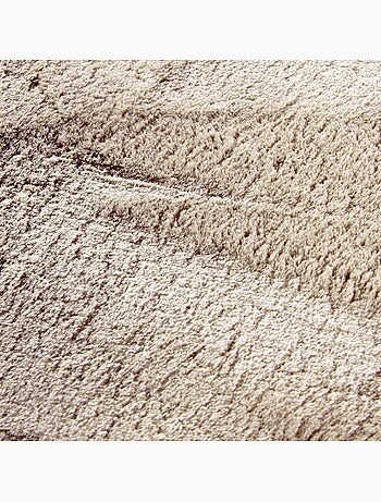 Tapis salon faux uni poils ras, tissé polyester confortable, leon
