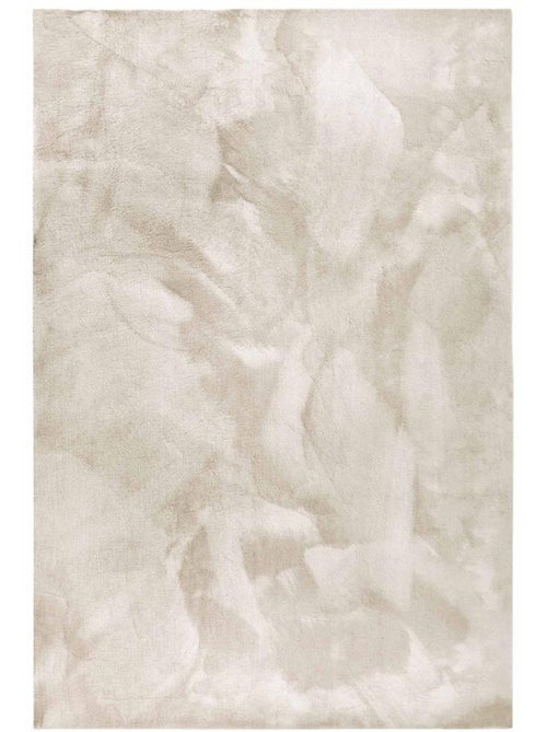 Tapis salon faux uni poils ras, tissé polyester confortable, leon - Kiabi
