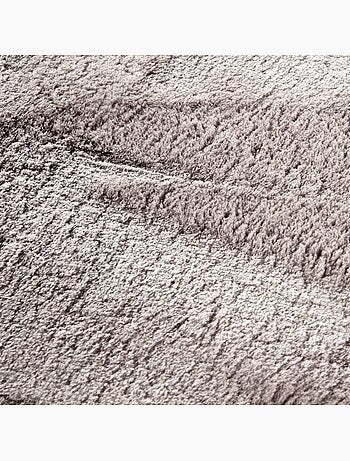 Tapis salon faux uni poils ras, tissé polyester confortable, leon