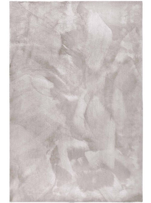 Tapis salon faux uni poils ras, tissé polyester confortable, leon - Kiabi