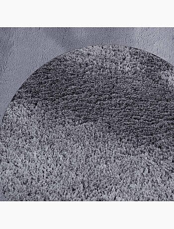Tapis salon faux uni poils ras, tissé polyester confortable, leon