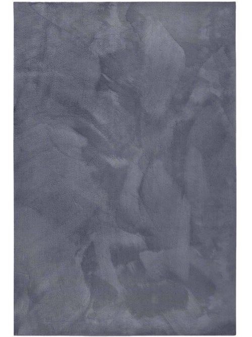 Tapis salon faux uni poils ras, tissé polyester confortable, leon - Kiabi