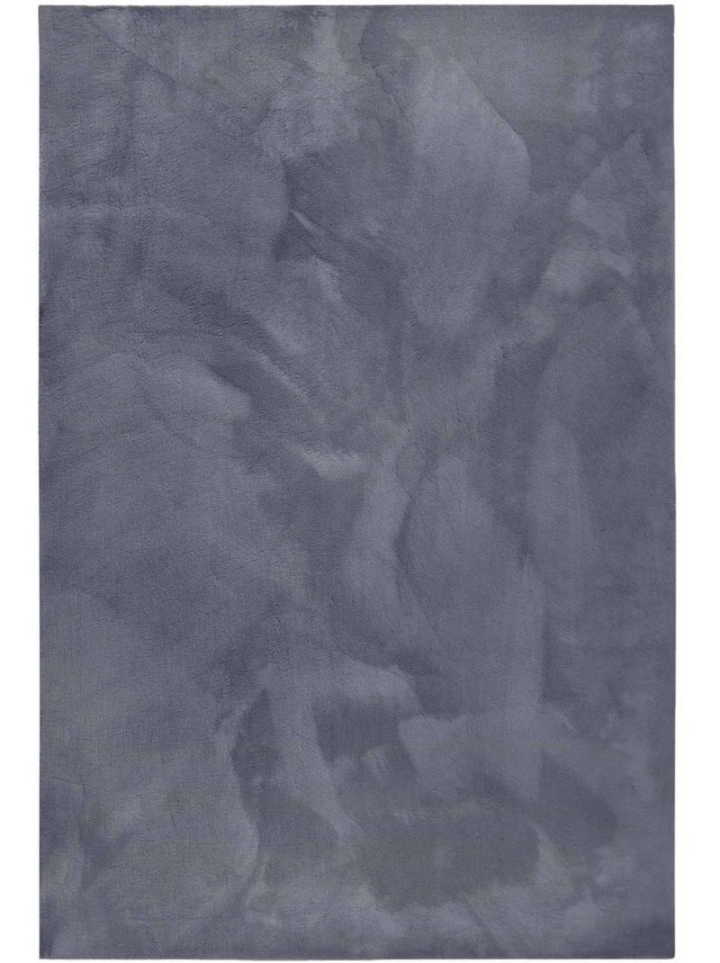 Tapis salon faux uni poils ras, tissé polyester confortable, leon Multicolore - Kiabi