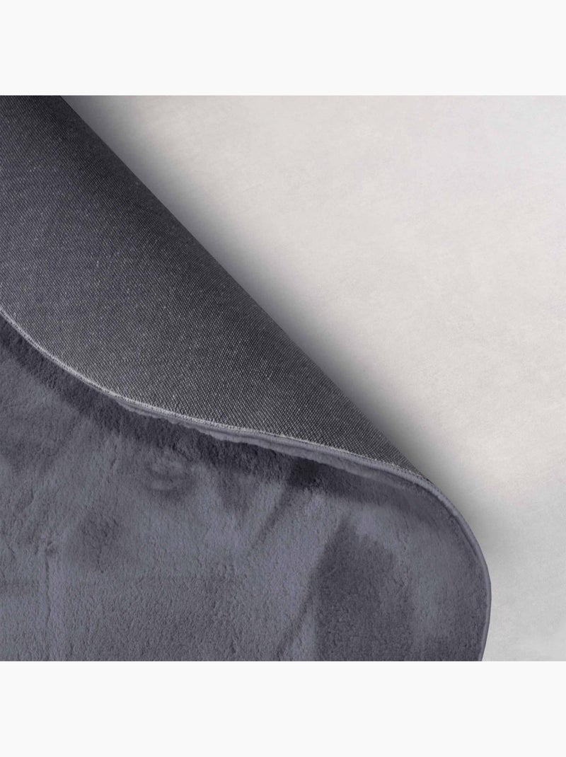 Tapis salon faux uni poils ras, tissé polyester confortable, leon Multicolore - Kiabi