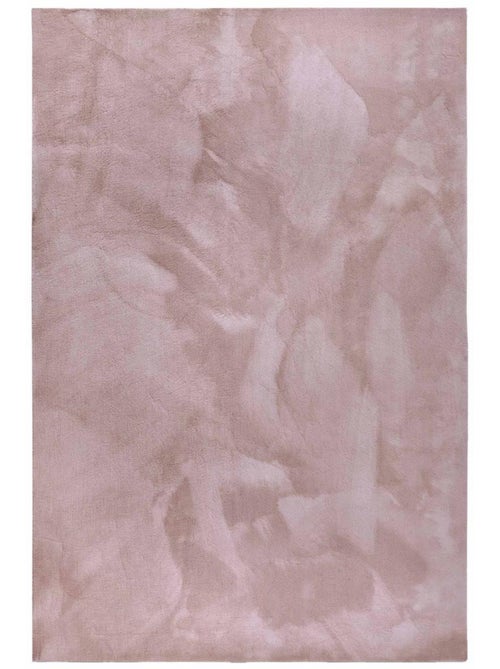 Tapis salon faux uni poils ras, tissé polyester confortable, leon - Kiabi