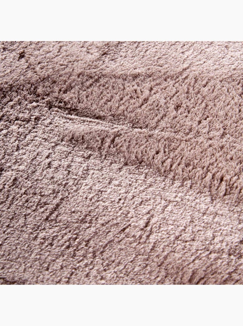 Tapis salon faux uni poils ras, tissé polyester confortable, leon Rose - Kiabi
