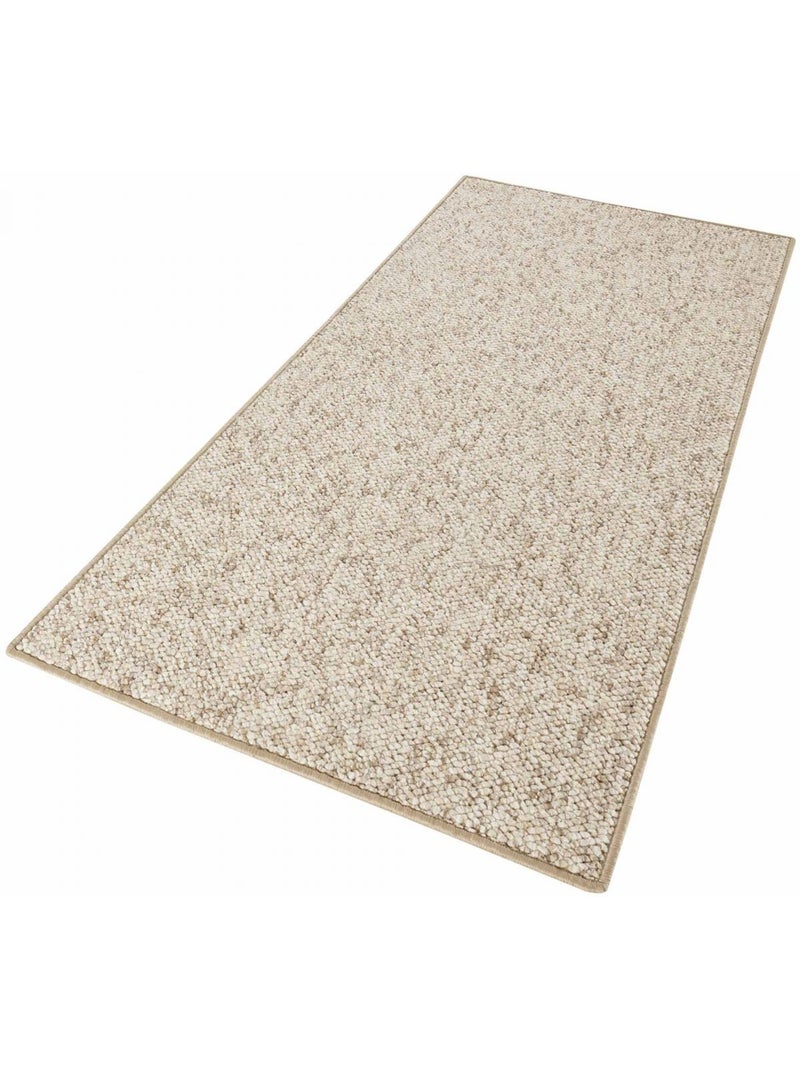 Tapis salon faux uni poils ras, tufti, doux et entretien facile Beige - Kiabi