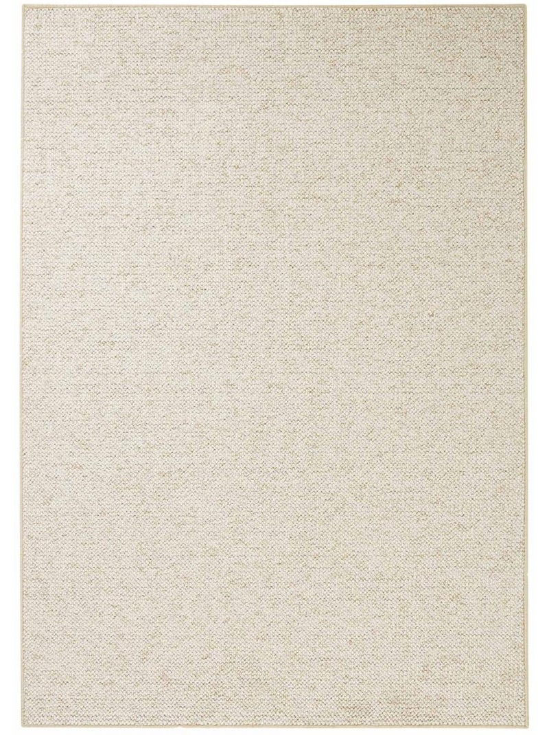 Tapis salon faux uni poils ras, tufti, doux et entretien facile Ecru - Kiabi