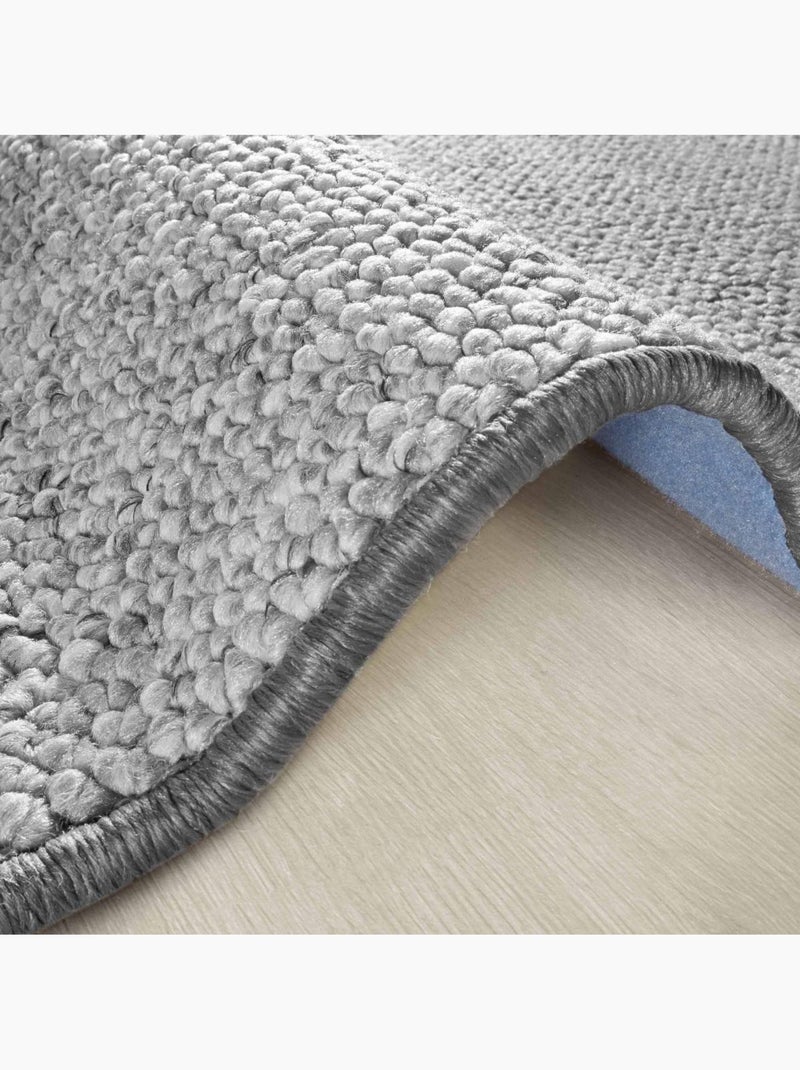 Tapis salon faux uni poils ras, tufti, doux et entretien facile Gris - Kiabi