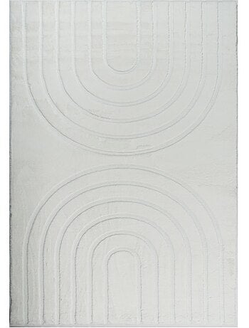 Tapis salon, faux uni sobre, texture en relief lyn59 deh